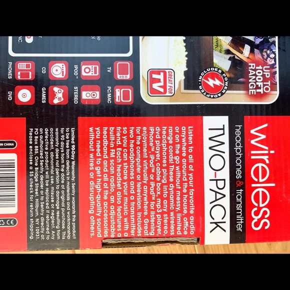 NWOT/in Box Wireless TV Headphones/Transmitter - Picture 5 of 10